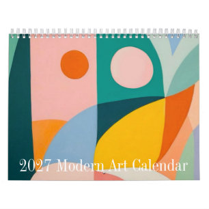 2027 Moderne Kunst Minimalistische Wandkalender 12 Kalender