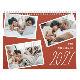 2027 Moderne Minimalistische Terracotta Fotocollag Kalender