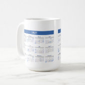 2027 Monthly Calendar Double Sided Koffiemok (Voorkant links)