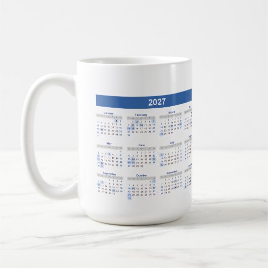 2027 Monthly Calendar Double Sided Koffiemok (Links)