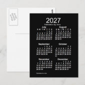 2027 Neon White 6 maanden Mini Calendar van Janz Briefkaart (Voorkant / Achterkant)