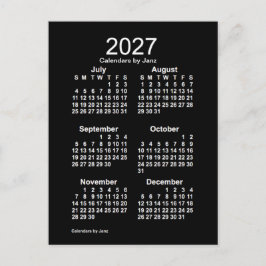 2027 Neon White 6 maanden Mini Calendar van Janz Briefkaart