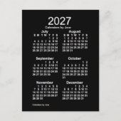 2027 Neon White 6 maanden Mini Calendar van Janz Briefkaart (Voorkant)