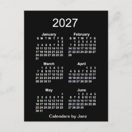 2027 Neon White 6 maanden Mini Calendar van Janz Briefkaart