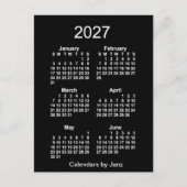 2027 Neon White 6 maanden Mini Calendar van Janz Briefkaart (Voorkant)