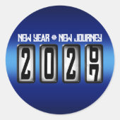 2027 Nieuwjaars Kilometerstand Meter Ronde Sticker (Voorkant)