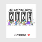 2027 Nieuwjaars Kilometerstand Meter Sticker (Vel)