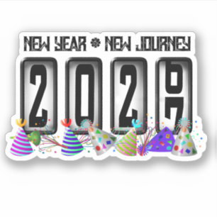 2027 Nieuwjaars Kilometerstand Meter Sticker