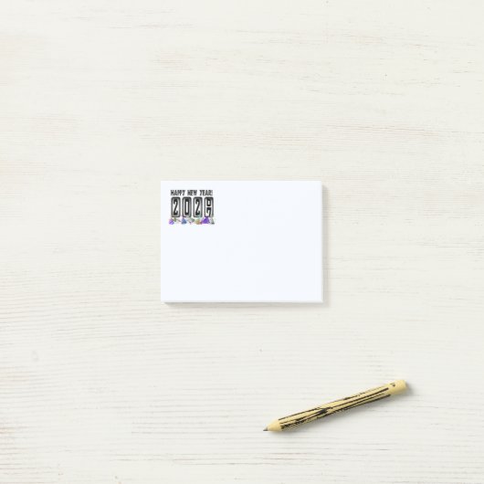 2027 Nieuwjaars Odometer Post-it® Notes (Op bureau)