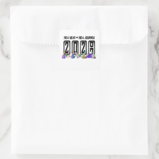 2027 Nieuwjaars Odometer Vierkante Sticker (Tas)
