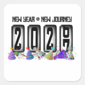 2027 Nieuwjaars Odometer Vierkante Sticker (Voorkant)