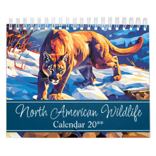 2027 Noord-Amerikaanse Wilde Dieren Twee Pagina's Kalender