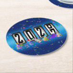 2027 Odometer New Years Party Ronde Kartonnen Onderzetter<br><div class="desc">* HAPPY NEW YEAR 2027! * Fun party hats and confetti to celebrate the New Year. * Dimensions: 4" x 4" * Sold as sets of 6 * Tough, durable, and absorbent – perfect for New Years parties * Several shapes to choose from. * You can personalize by changing the...</div>