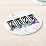2027 Odometer New Years Party Ronde Kartonnen Onderzetter<br><div class="desc">* HAPPY NEW YEAR 2027! * Fun party hats and confetti to celebrate the New Year. * Dimensions: 4" x 4" * Sold as sets of 6 * Tough, durable, and absorbent – perfect for New Years parties * Several shapes to choose from. * You can personalize by changing the...</div>