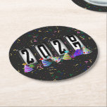 2027 Odometer New Years Party Ronde Kartonnen Onderzetter<br><div class="desc">* HAPPY NEW YEAR 2027! * Fun party hats and confetti to celebrate the New Year. * Dimensions: 4" x 4" * Sold as sets of 6 * Tough, durable, and absorbent – perfect for New Years parties * Several shapes to choose from. * You can personalize by changing the...</div>