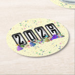2027 Odometer New Years Party Ronde Kartonnen Onderzetter<br><div class="desc">* HAPPY NEW YEAR 2027! * Fun party hats and confetti to celebrate the New Year. * Dimensions: 4" x 4" * Sold as sets of 6 * Tough, durable, and absorbent – perfect for New Years parties * Several shapes to choose from. * You can personalize by changing the...</div>