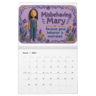 2027 Ontwrichtende Mary Calender Kalender