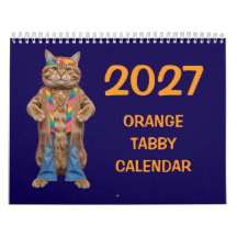 2027 Oranje Tabby Kattenkalender