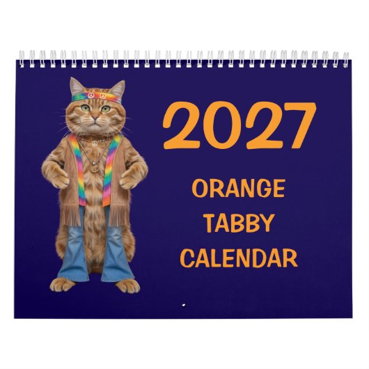 2027 Oranje Tabby Kattenkalender Kalender (Hoes)