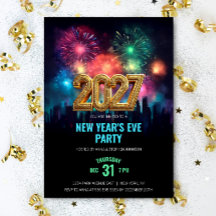 2027 Oud en Nieuw-feest met elegante vuurwerk