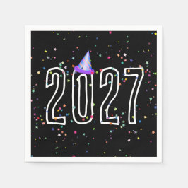 2027 Oud en Nieuw-feest met sterren Servet