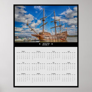 2027 Piratenschip Muurkalender: Zeevaart Avontuur Poster
