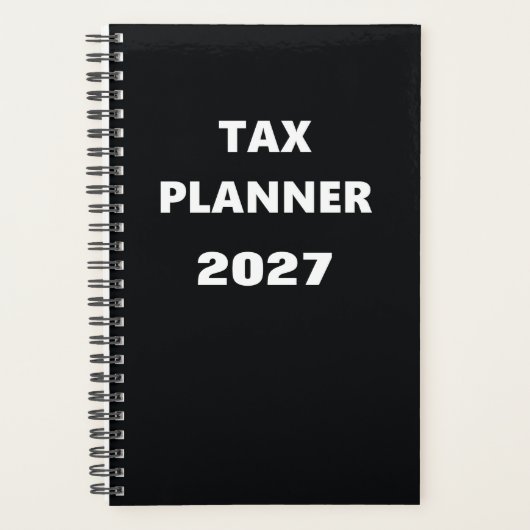 2027 Planner Belastingplanner Zwart Wit Ontwerp (Voorkant)