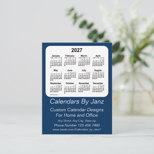 2027 Politie Box Blauwe Zakelijke Kalender door Ja Briefkaart (Staand voorkant)