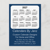 2027 Politie Box Blauwe Zakelijke Kalender door Ja Briefkaart (Voorkant)