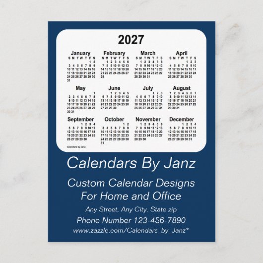 2027 Politie Box Blauwe Zakelijke Kalender door Ja Briefkaart (Voorkant)