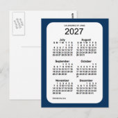 2027 Politiedoos blauw 6 maanden Mini Agenda van J Briefkaart (Voorkant / Achterkant)