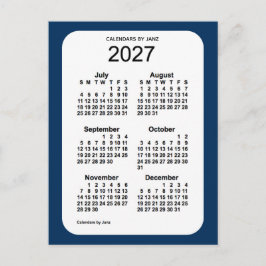 2027 Politiedoos blauw 6 maanden Mini Agenda van J Briefkaart