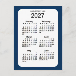 2027 Politiedoos blauw 6 maanden Mini Agenda van J Briefkaart
