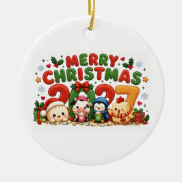 2027 Prettig kerstfeest Keramisch Ornament