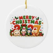 2027 Prettig kerstfeest Keramisch Ornament (Achterkant)