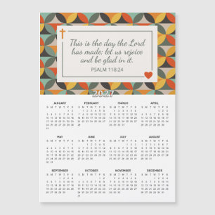 2027 Psalm 118:24 Retro Cirkels Magnetische Kalend