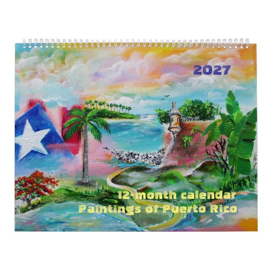 2027 Puerto Rico 12-maandkalender Kalender (Hoes)
