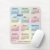 2027 Rainbow Cloud Large Print Calendar van Janz Muismat (Met muis)