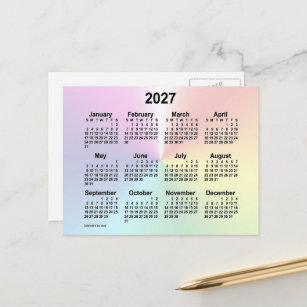 2027 Rainbow Cloud Mini Calendar van Janz Briefkaart