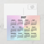 2027 Rainbow Cloud Mini Kalender van Janz Briefkaart (Voorkant / Achterkant)