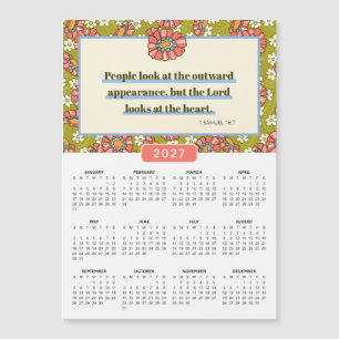 2027 Retro Bloem 1 Samuel 16:7 Kalender