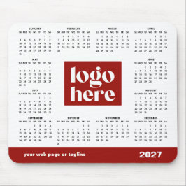 2027 Rood Zakelijk Logo Agenda Muismat