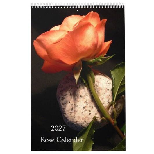 2027 Roos Enkele Kalender Kalender (Hoes)