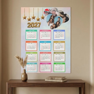 2027 Roze Bloemencalender Aangepaste Foto