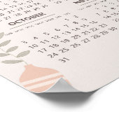 2027 Scandinavische kalender Boho esthetiek Beige Poster (Hoek)