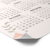 2027 Scandinavische kalender Boho esthetiek Beige Poster (Hoek)