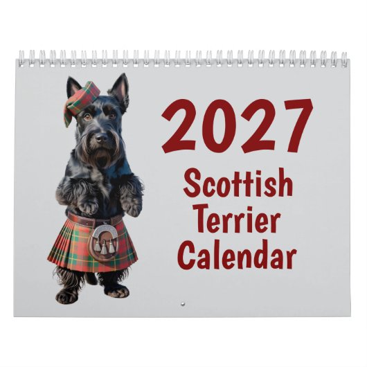 2027 Schotse Terrier-hondkalender Kalender (Hoes)