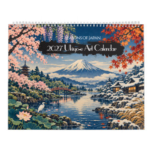 2027 Seizoenen van Japan Ukiyo-e Kunst 12 Schitt Kalender