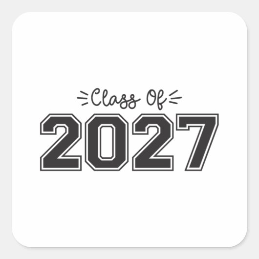 2027 senioren, Klasse van 2027 Afstuderen Vierkante Sticker (Voorkant)