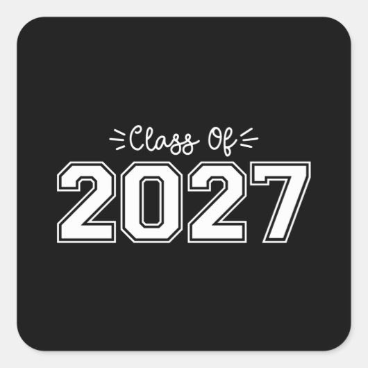 2027 senioren, Klasse van 2027 Afstuderen Vierkante Sticker (Voorkant)